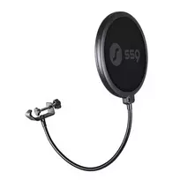 Pop filtras SSQ Double Pop Filter POP1 SS-1923 studijiniams mikrofonams, dvigubas metalinis tinklelis, reguliuojamas kakliukas