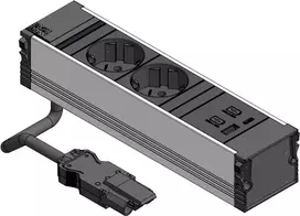 Bachmann CONI 2xCEE7/3 1xUSB A/C 22W 0,2m GST18 juodas (912.233)