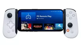 Žaidimų pultas Backbone One iPhone PlayStation Edition Baltas – Laidinis valdiklis su Lightning jungtimi, skirtas iPhone, PC, PlayStation, Xbox