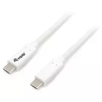 EQUIP USB 3.2 Gen 1 USB-C į USB-C laidas 0,5 m PD 60W 5Gbps baltas