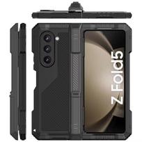 Case for Samsung Z Fold 7 6 5 4 Shockproof Aluminum Metal Cases Anti-Drop Heavy Duty Guard Armor Cover Built-in Screen Protect aluminum&Case & Holder&Galaxy Z Fold6 juoda