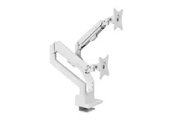Monitorų laikiklis ant stalo Arozzi AZ-ALZARE-NEO-DUO-WT dviem ekranams, iki 81,3 cm (32 colių), 18 kg bendras, VESA 75x75–100x100, baltas