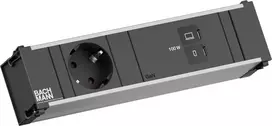 Bachmann CONI BM0023770 įmontuojamas modulis 1x CEE7/3 kištukinis lizdas 1x USB-C/C 100W juodas L=0,2m