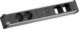 Maitinimo blokas Bachmann CONI su 2x CEE 7/3 lizdais ir 1x USB-C 100W, 2x kabeliniais jungikliais, 0,2 m kabelis