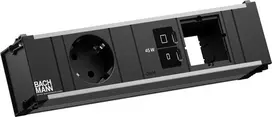 Maitinimo blokas Bachmann CONI su 1x CEE 7/3 lizdu, 1x USB-C PD 45W, 1x tinklo jungtimi, 0,2 m kabeliu