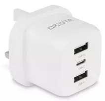 Dicota maitinimo šaltinis kompaktiškas, nešiojamam kompiuteriui - 32 W - 3 A - 3 išvesties prievadai (USB-C, 2 x USB)