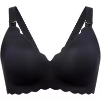 Momcozy YN46 (M) | Besiūlis Gėlių Motinystės Liemenėlė Push-up | Juoda Gėlėta