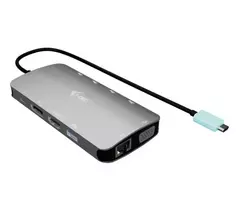 Docking stotelė ITEC i-tec USB-C Metal Nano 3x ekranas (DP, HDMI, VGA) su Power Delivery 100 W, 4x USB-A, Gigabit Ethernet