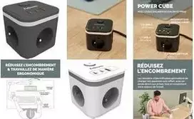 Fellowes Steckdosenwürfel Power Cube, Typ E, schwarz - für den Markt: F - 1 Stück (100137169)