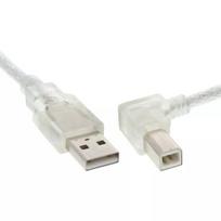 USB 2.0 laidas InLine Type A (stačiu kampu) į Type B vyriškas, 0,3 m, permatomas