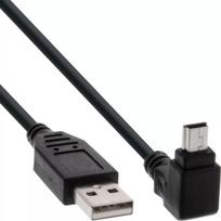 InLine USB 2.0 kabelis USB A kištukas į Mini-USB B kištuką, 90° kampu lenktos jungtys, 1,5 m, juodas