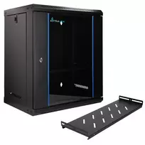 Extralink Lite 12U 530X400 sieninis stovo spintos korpusas juodas su lentyna