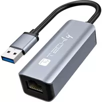Techly IDATA USB-ETGIGA-AA nešiojamojo kompiuterio dokas / prievadų kartotuvas, laidinis USB 3.2 Gen 1 (3.1 Gen 1) Type-A, juodas, sidabrinis