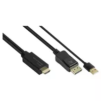Alcasa HDMI-DP020 vaizdo kabelio adapteris 2 m HDMI A tipo – DisplayPort juodas