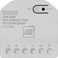Jung BT P S2 B2 U (JUNG HOME Puck) – 2 kanalų jungiklio pavara su 2 dvejetainiais įėjimais