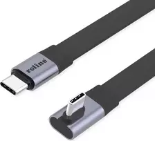 ROLINE USB4-2.0 laidas 80Gbit/s Plokščias ST/ST tiesus-90° kampuotas - Laidas - Skaitmeniniai/Duomenys