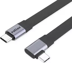 ROLINE USB4-2.0 laidas (80Gbit/s), plokščias ST/ST, tiesus-90° kampu, 0,13 m (11.02.9099)