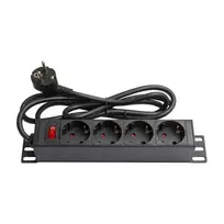 Good Connections Steckdosenleiste 10 - 1HE - Schutzkontakt-Stecker an 4x Schutzkontakt-Buchse - mit Schalter - Kinderschutz - Aluminiumprofil - schwar