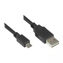 USB 2.0 laidas A–Micro B, juodas, 0,5 m, Good Connections® (2510-EUM005)