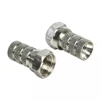 Jungtis F DELOCK 65615, metalinis F tipo kištukas koaksialiniam kabeliui Ø 5,0–5,2 mm, sidabrinė, 1 vnt.