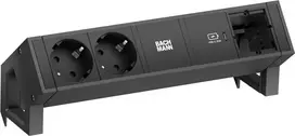 Bachmann DESK 2 Bachmann prailgintuvas, 2x Schuko, 1x USB-C 30W, juodas