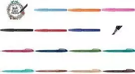 Kaligrafinis rašiklis PENTEL SES15C-D – žalias, vandens pagrindo rašalas, kaligrafinis antgalis, 1 vnt.