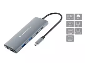 CONCEPTRONIC 10-1 Dock USB-C → HDMI / 2xUSB-C / 3xUSB-A + 20 cm pilka