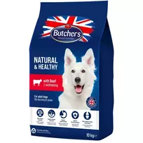Sausas šunų ėdalas BUTCHER'S Natural & Healthy Dog su jautiena – 10 kg, pilnavertis suaugusiems šunims
