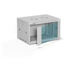 Sieninis 19 colių stovo korpusas A-LAN ALANTEC 6U 600x450 mm, plieninis, grūdinto stiklo durelės, užrakinamas, pilkas