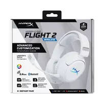 Belaidės žaidimų ausinės KINGSTON HyperX Cloud Flight 2 su USB-C ir Bluetooth, baltos