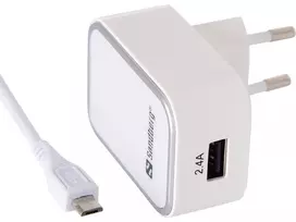 Sandberg AC įkroviklis EU Micro USB 2.4A, vidaus, AC, 5 V, baltas