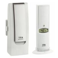 Belaidis aplinkos jutiklis TFA Dostmann WeatherHub – drėgmė ir temperatūra, Wi‑Fi, AC / baterijos (AA), 40×28×104 mm