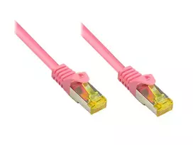 Tinklo kabelis Alcasa 50m Cat7 RJ-45 rausvas S/FTP (S-STP)