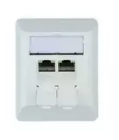 Sieninis RJ-45 lizdas Telegärtner J00023A0204, Cat.6a, ekranuotas, baltas