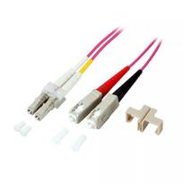 Skaidulinis optinis kabelis EFB Elektronik LC-SC 50/125 µm OM4 0,5 m rožinis