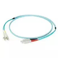 Skaidulinis optinis kabelis EFB Elektronik O0314FT.50 50 m LC SC OM3 LSZH Aqua