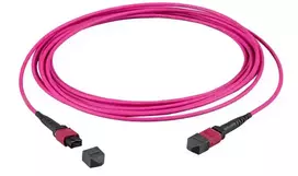 Skaidulinis optinis kabelis EFB Elektronik MTPF48MTPFOM4-5-A — OM4, MTP–MTP, 5 m, 50 µm, violetinis