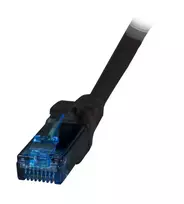 Tinklo kabelis EFB Elektronik K8109SW.3 — 3 m, Cat6a U/UTP, RJ-45 į RJ-45, auksuoti kontaktai, juodas