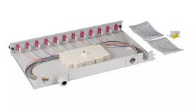 Patch panel EFB Elektronik BA71901L24OM4 1U LC OM4 pilkas metalinis stovo montavimui