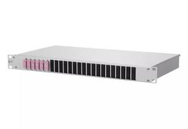 Optinė skirstomoji dėžė BTR METZ CONNECT OpDAT 1U — SC jungtys, pilkas aliuminis/plienas, 482,6×44,5×242,5 mm