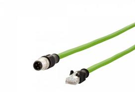 Tinklo kabelis METZ CONNECT 142M4D15100 RJ-45 M12 Cat5e 10 m Žalias