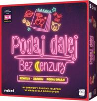 Stalo žaidimas Rebel Podaj dalej! Bez cenzury – vakarėlių žaidimas, socialinis blefas, lenkiškas leidimas