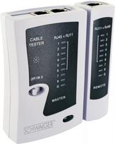 Tinklo kabelių testeris Schwaiger NWM1 531 RJ-11 RJ-45 juodas baltas