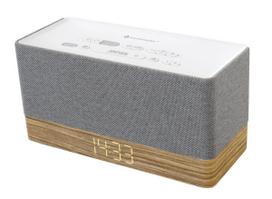 Radijo laikrodis Soundmaster UR630WE – FM/PLL/UKW, 6 W RMS, pilka/balta, maitinimas iš tinklo ir AAA baterijų