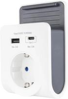 REV USB įkroviklis su 240V lizdu, USB-A ir USB-C, modelis 0020770112
