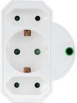 Maitinimo lizdų adapteris REV 3 lizdai su apsauga nuo viršįtampių 0020070112, baltas