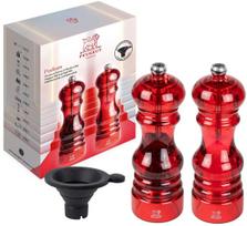 Malūnėlių duetas pipirai ir druska PEUGEOT Podium 18 cm, akrilas, raudona