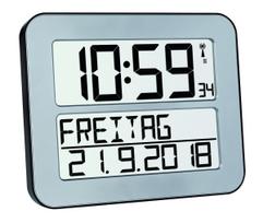 Skaitmeninis žadintuvas TFA 60.4512.54 – stačiakampis sidabrinis, plastikinis korpusas, maitinamas AA baterija
