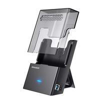 Dokavimo stotelė GrauGear G-3502-AC 2,5 colio/3,5 colio SATA HDD/SSD, USB 3.2 Gen 1 Type-B, 6Gbit/s, 12V/1,5A, juoda/permatoma