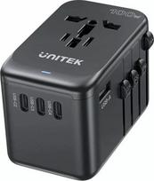 Keliaujantis įkroviklis Unitek P1123ABK01 — Unitek PD 100W, kelių regionų EU/US/UK/AUS kištukas